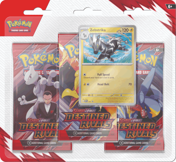 Pokémon Destined Rivals 3-Pack Blister - Zebstrika