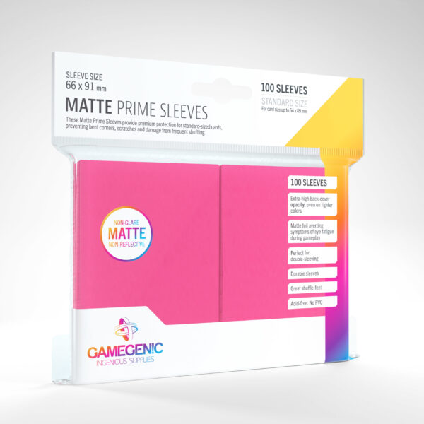 Gamegenic Matte Prime Standard Sleeves - Pink (100)