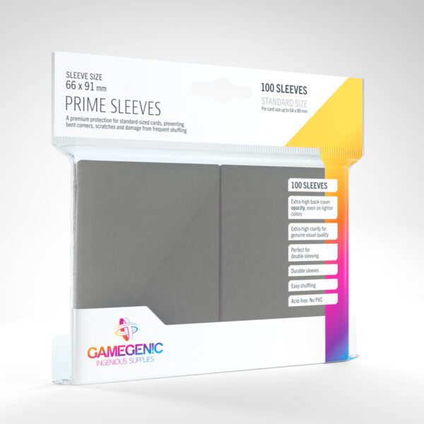 Gamegenic Prime Sleeves - Dark Gray (100 Sleeves)