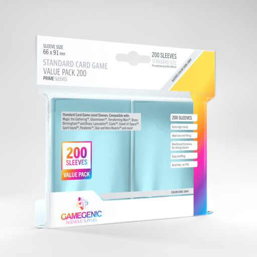 Gamegenic Value Pack Standard Prime Sleeves - Clear (200)