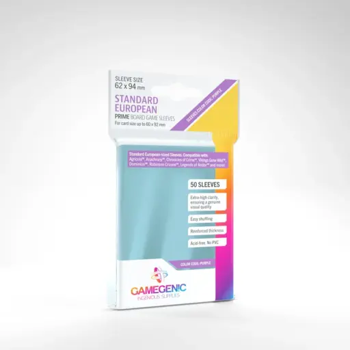 Gamegenic - Standard European Prime BG Sleeves 62 x 94 mm (50)