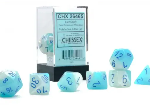 Chessex Gemini Polyhedral Pearl Luminary 7-Die Set