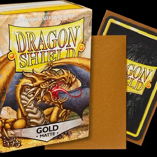 Dragon Shield - Gold - Matte - 100 Standard Size Sleeves