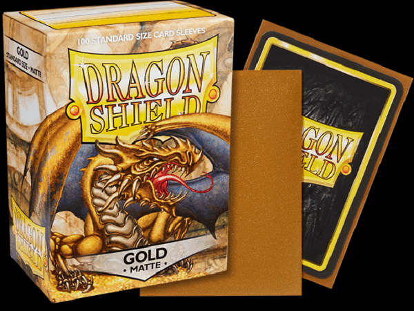 Dragon Shield - Gold - Matte - 100 Standard Size Sleeves