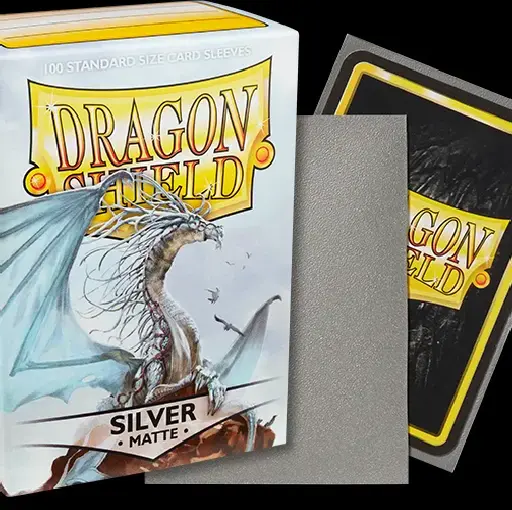 Dragon Shield - Silver - Matte - 100 Standard Size Sleeves