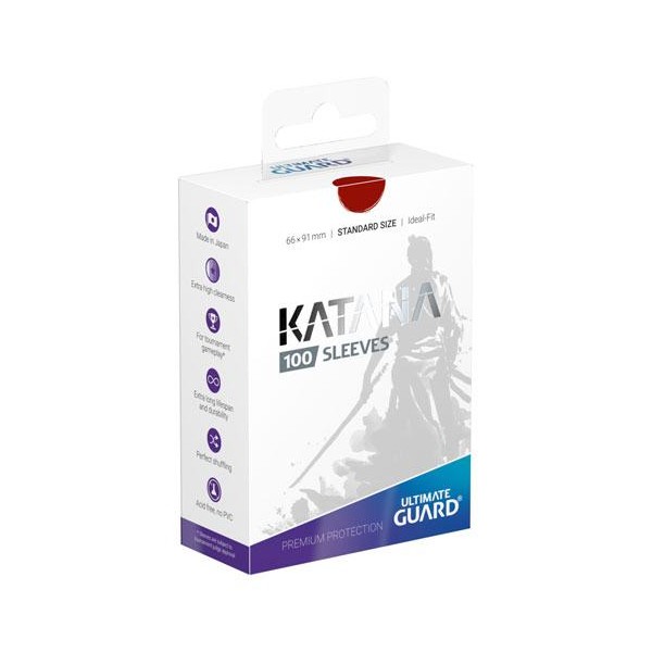 Ultimate Guard Katana Sleeves Standard Size (100) - Red