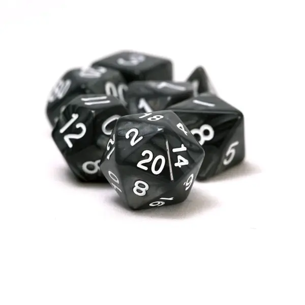 Sirius Dice - Dice Set - Pearl Charcoal Grey Acrylic2 Sirius Dice - Dice Set - Pearl Charcoal Grey Acrylic