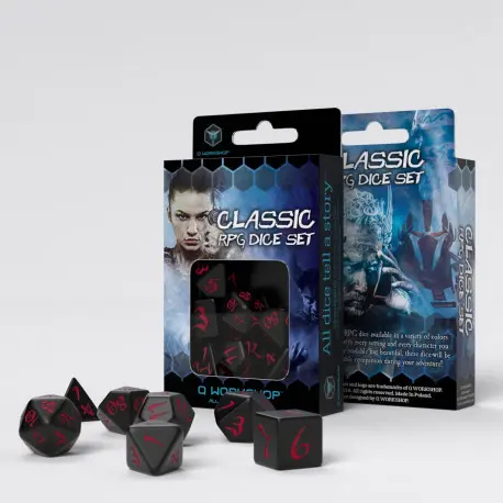 Classic Rpg Black &Amp; Red Dice Set (7)