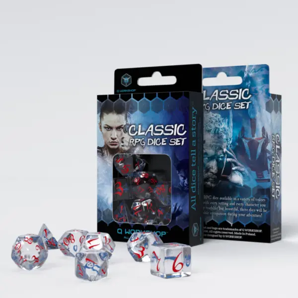Classic Rpg Translucent &Amp; Blue-Red Dice Set (7)