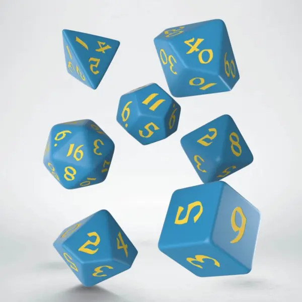 Classic Runic Blue &Amp; Yellow Dice Set (7)