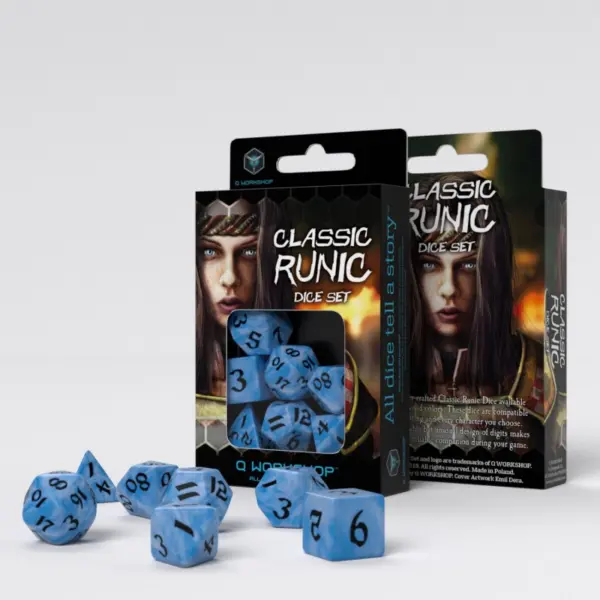 Classic Runic Glacier &Amp; Black Dice Set (7)