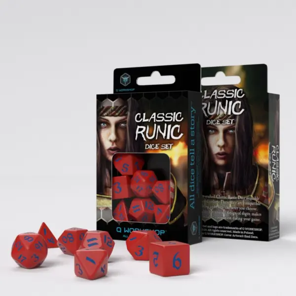 Classic Runic Red &Amp; Blue Dice Set (7)
