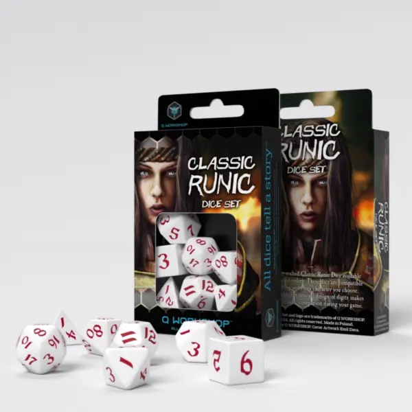 Classic Runic White &Amp; Red Dice Set (7)