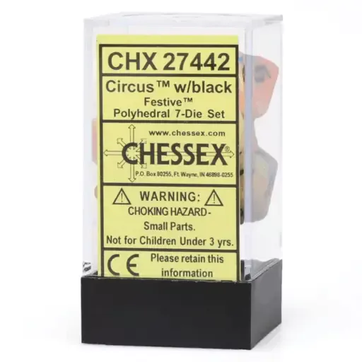 Chessex Festive Mini-Polyhedral Circus/black 7-Die set