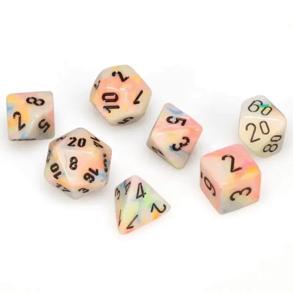 Chessex Festive Mini-Polyhedral Circus/Black 7-Die Set
