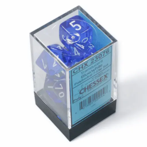 Chessex Translucent Polyhedral 7-Die Set - Blue/white