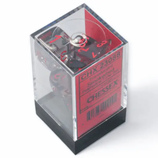 Chessex Translucent Polyhedral 7-Die Set - Smoke/red