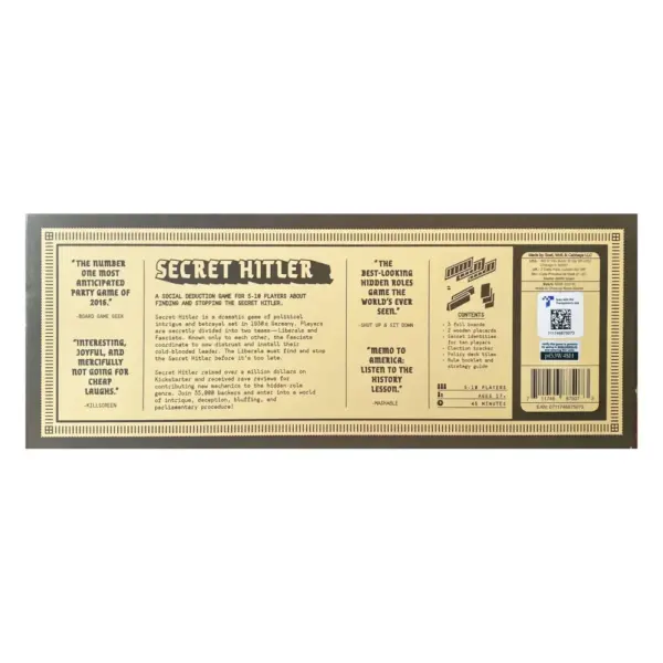 Secret Hitler Backside Secret Hitler - En