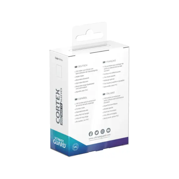 Ultimate Guard Cortex Sleeves Matte Standard Size (100) - White_Back Ultimate Guard Cortex Sleeves Matte Standard Size (100) - White