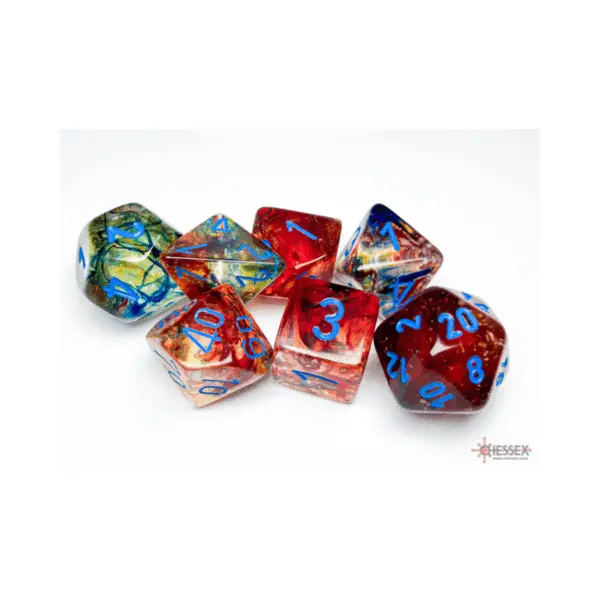 Chessex 7 Die Sets - Nebula Primary/Blue Luminary 7-Die Set