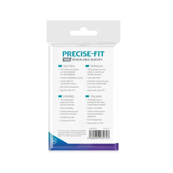 Ultimate Guard Precise - Fit Sleeves Standard Size Resealable (100)