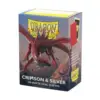 Dragon Shield Sleeves - Standard Size - Matte Dual - Crimson &Amp; Silver (100 Sleeves)