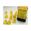 Chessex Translucent 12mm d6 with pips Dice Block - Yellow w/white (36 Dice)