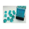Chessex Translucent 12mm d6 with pips Dice Blocks - Teal w/white (36 Dice)