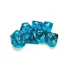 Chessex Translucent Polyhedral Teal/White 7-Die Set