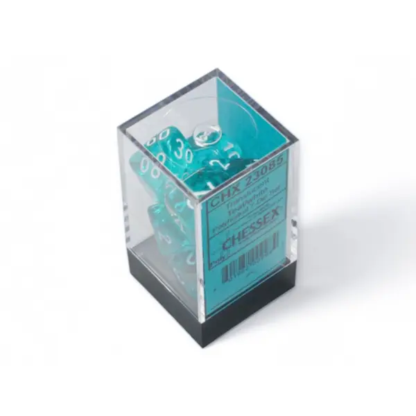 Chessex Translucent Polyhedral Teal/White 7-Die Set
