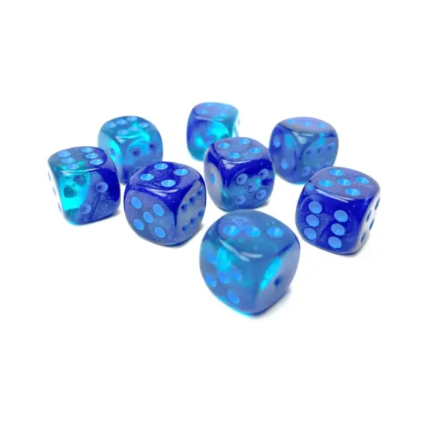 Gemini 12Mm D6 Blue-Blue/Light Blue Luminary Dice Block (36 Dice)