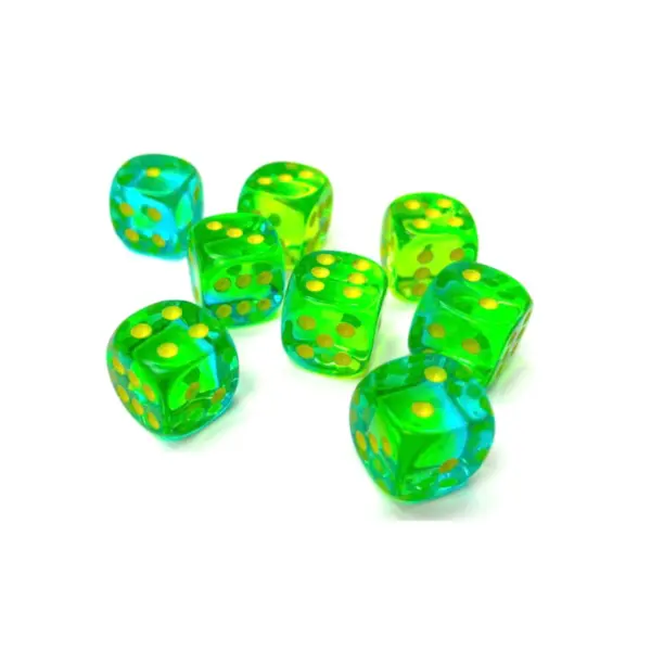 Gemini 12Mm D6 Translucent Green-Tealyellow Dice Block (36 Dice) Contents Gemini 12Mm D6 Translucent Green-Teal/Yellow Dice Block (36 Dice)