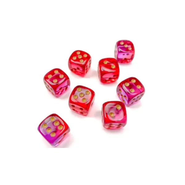 Gemini 12Mm D6 Translucent Red-Violet/Gold Dice Block (36 Dice)