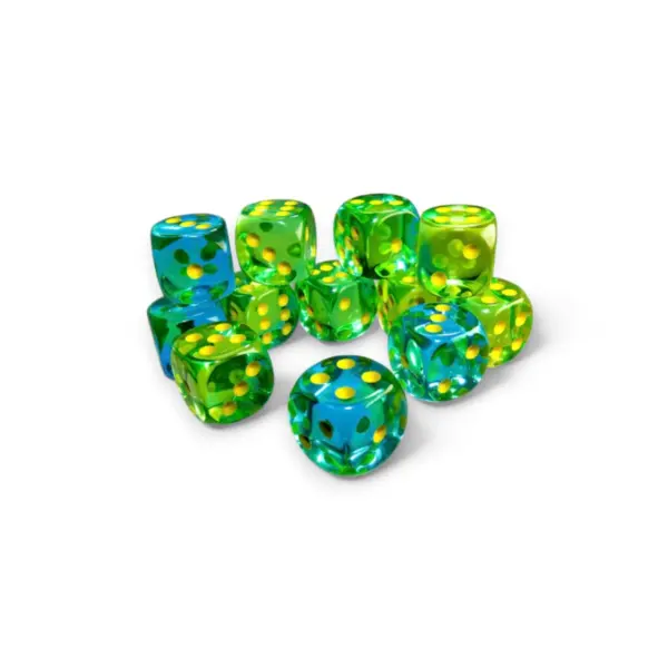 Gemini 16Mm D6 Translucent Green-Tealyellow Dice Block (12 Dice) Contents Gemini 16Mm D6 Translucent Green-Teal/Yellow Dice Block (12 Dice)