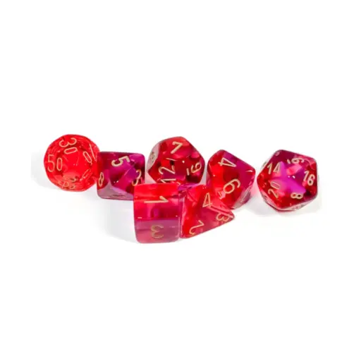 Gemini Polyhedral Translucent Red-Violetgold 7-Die Set