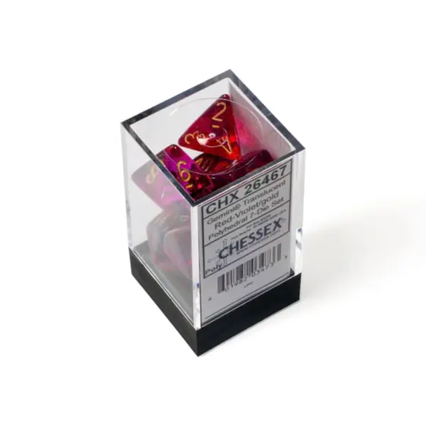 Gemini Polyhedral Translucent Red-Violet/Gold 7-Die Set