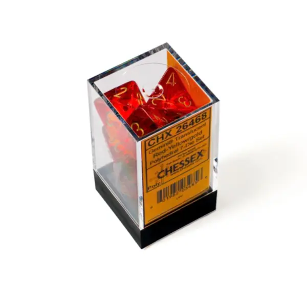 Gemini Polyhedral Translucent Red-Yellowgold 7-Die Set Box Gemini Polyhedral Translucent Red-Yellow/Gold 7-Die Set