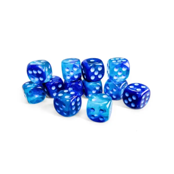 Gemini16Mm D6 Blue-Blue/Light Blue Luminary Dice Block (12 Dice)
