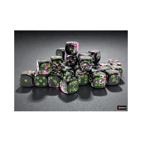 Chessex Brush Paintball/green 12mm d6 Dice Block (36 dice)