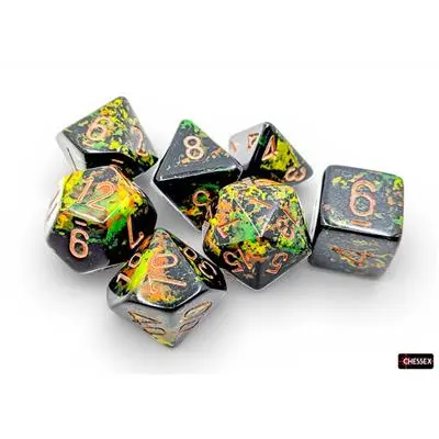 Chessex Brush Polyhedral Deep Forest/Gold 7-Die Set