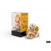 Chessex Brush Polyhedral SunriseBlack 7-Die Set Chessex Brush Polyhedral Sunrise/Black 7-Die Set