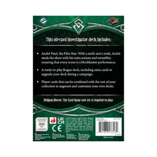 Ffg Arkham Horror: The Card Game - André Patel Investigator Deck - En