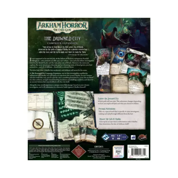 Arkham Horror The Drowned City Expansion Back Arkham Horror The Drowned City Expansion - En