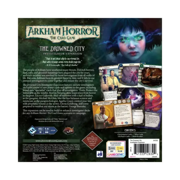 Arkham Horror The Drowned City Investigator Expansion - En Back Arkham Horror The Drowned City Investigator Expansion - En