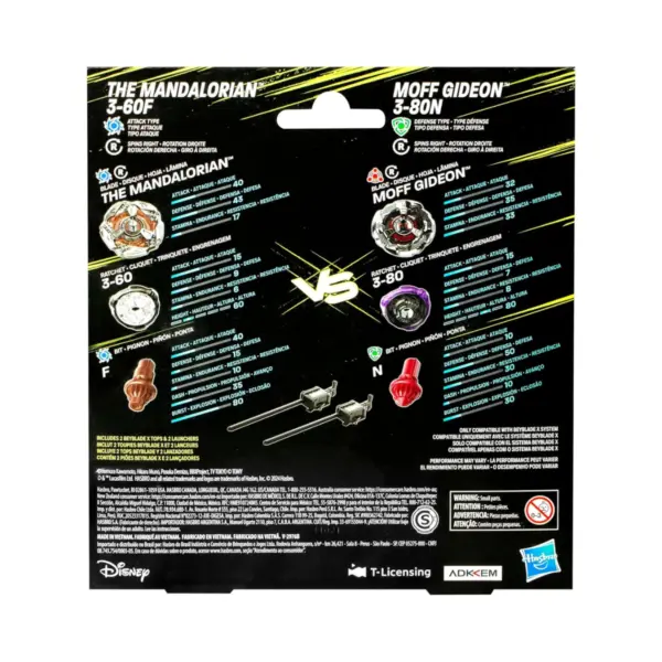 Beyblade X And Star Wars Collab The Mandalorian 3-60F Vs. Moff Gideon 3-80N