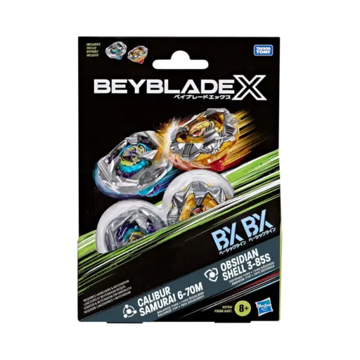 Beyblade X Calibur Samurai 6-70M Bx &Amp; Obsidian Shell 3-85S Bx Dual Pack Set