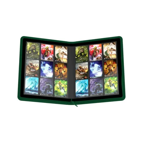 Ultimate Guard Zipfolio 360 18-Pocket Xenoskin - Green Open 2 Ultimate Guard Zipfolio 360 18-Pocket Xenoskin - Green