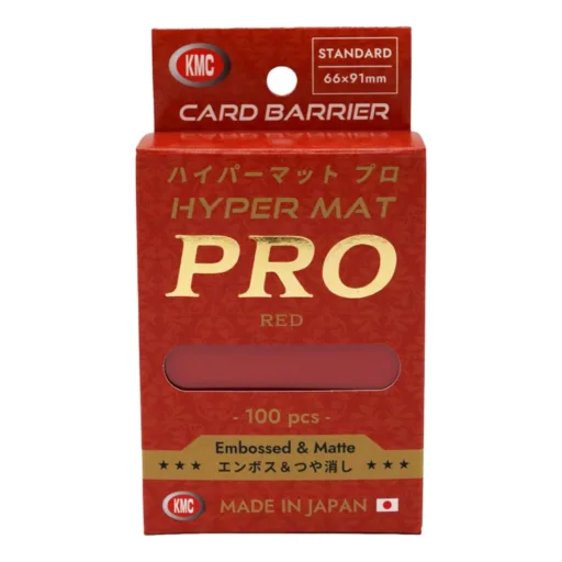 KMC Standard Sleeves - Hyper MAT PRO Red (100 Sleeves) - Packaging