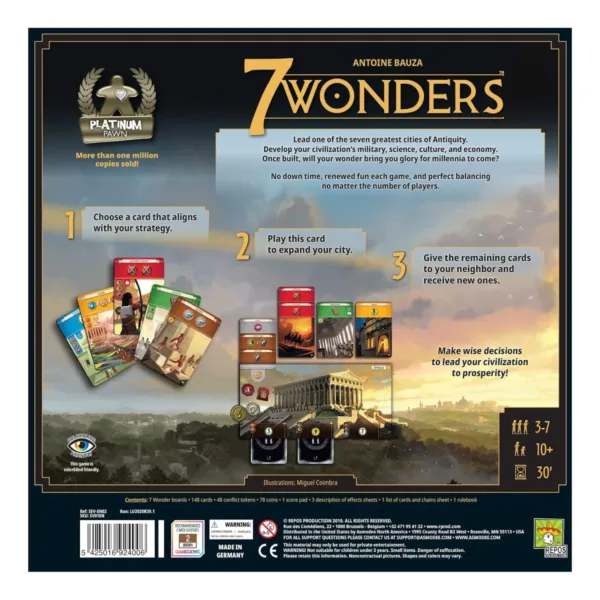 7 Wonders 2Nd Edition - En - Back Of Box 7 Wonders 2Nd Edition - En - Back Of Box