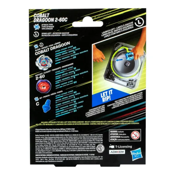 Beyblade X Cobalt Dragoon 2-60C Launcher Set - Back Cover Beyblade X Cobalt Dragoon 2-60C Launcher Set - Back Cover